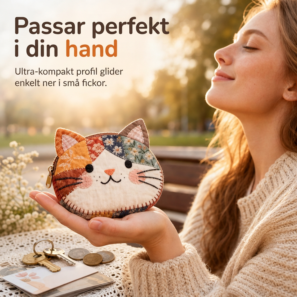 🎁Söt lapptäcks-katt mini-myntväska och bärbart kortfodral🎁 liten kreativ påse för flickor