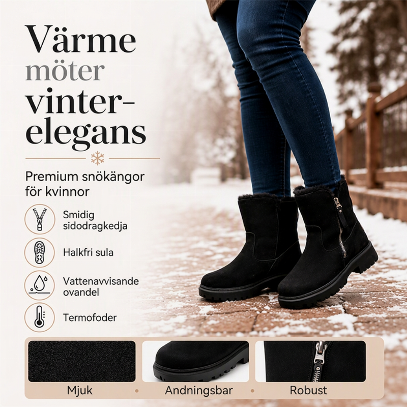 Dam halkfria varma snöstövlar för vinter