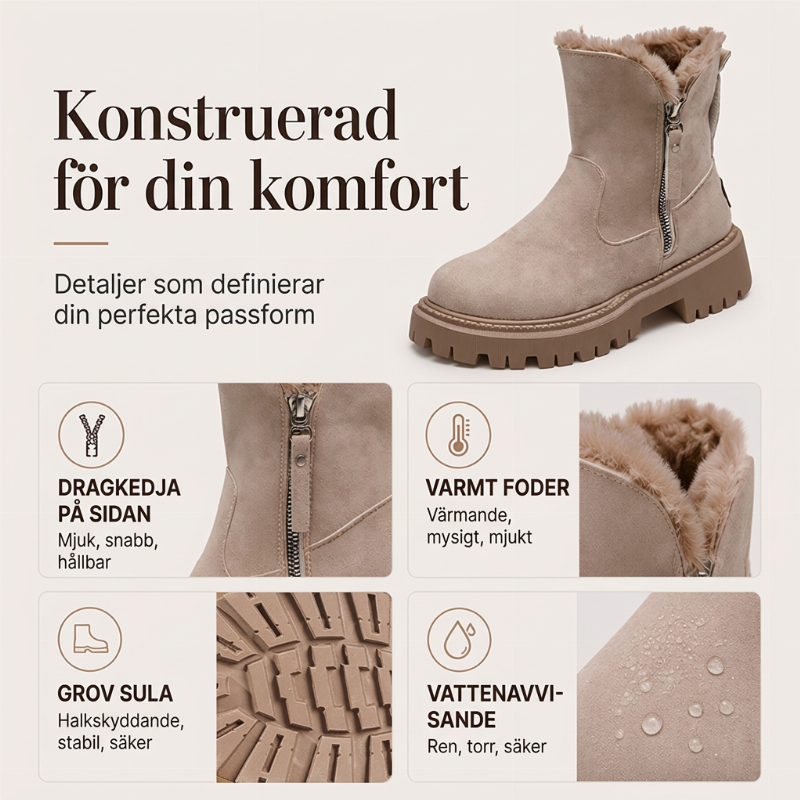 Dam halkfria varma snöstövlar för vinter
