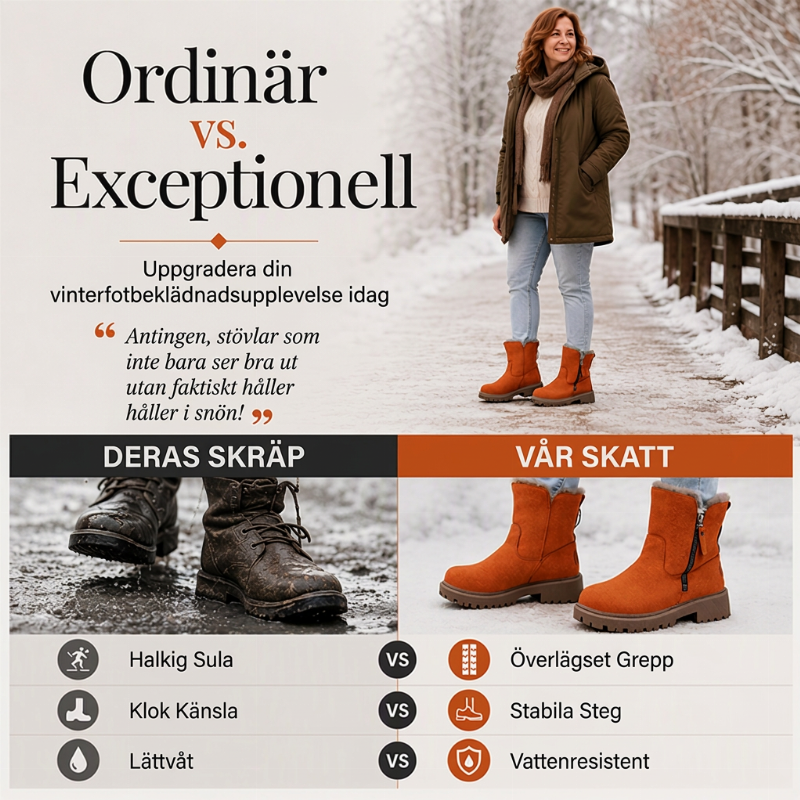 Dam halkfria varma snöstövlar för vinter