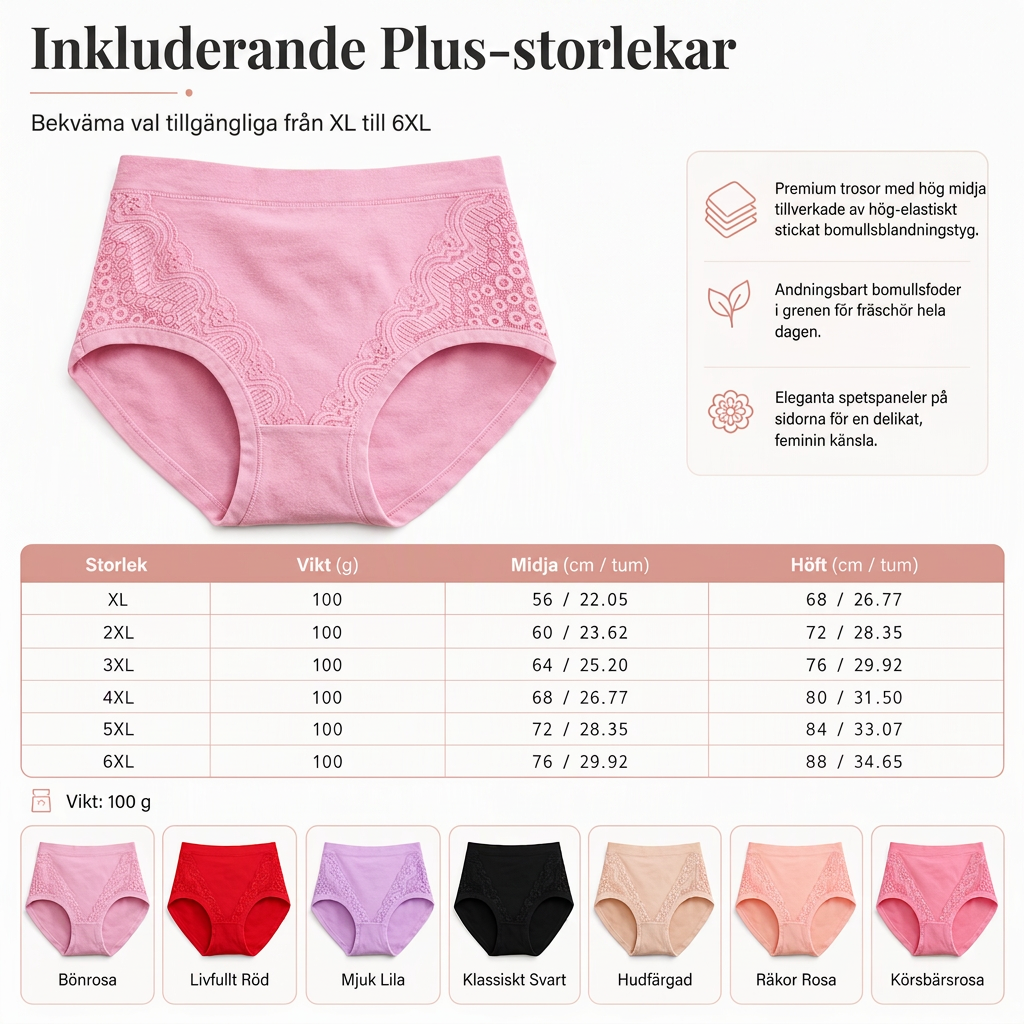 Dammklänning i bomull med hög midja och vid passform, passar kvinnor i medelåldern och äldre