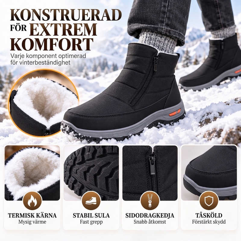 ❄️Vinterkängor för män, mjuka och varma, halkfria och vattentäta