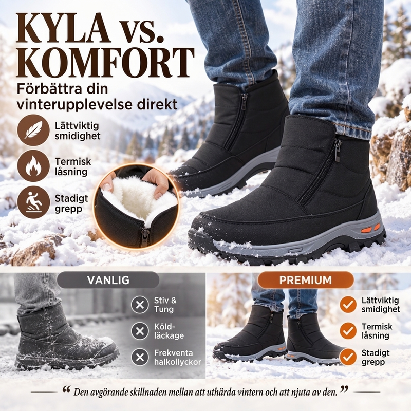 ❄️Vinterkängor för män, mjuka och varma, halkfria och vattentäta