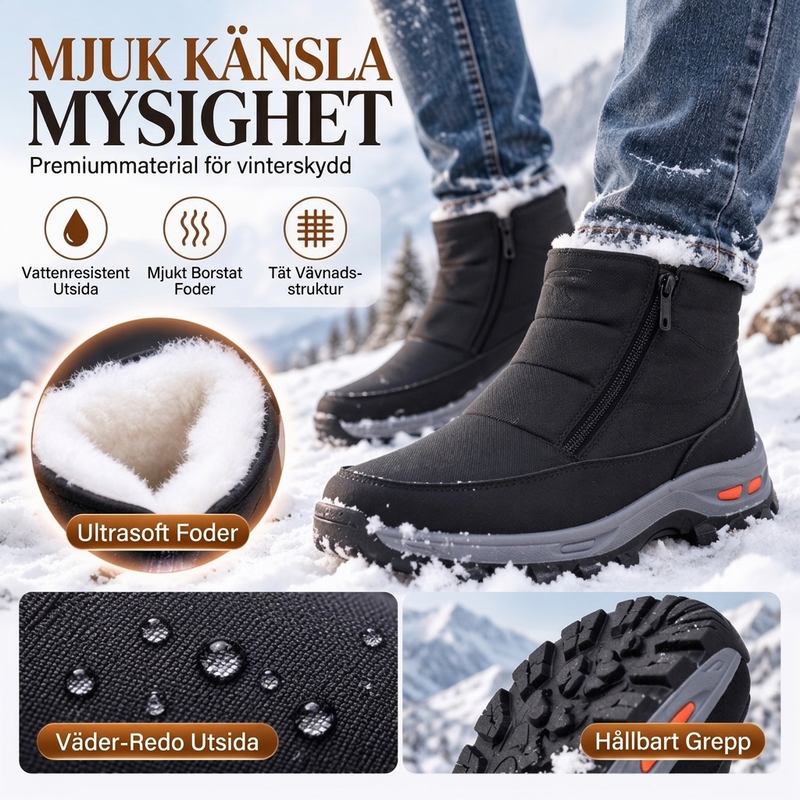 ❄️Vinterkängor för män, mjuka och varma, halkfria och vattentäta