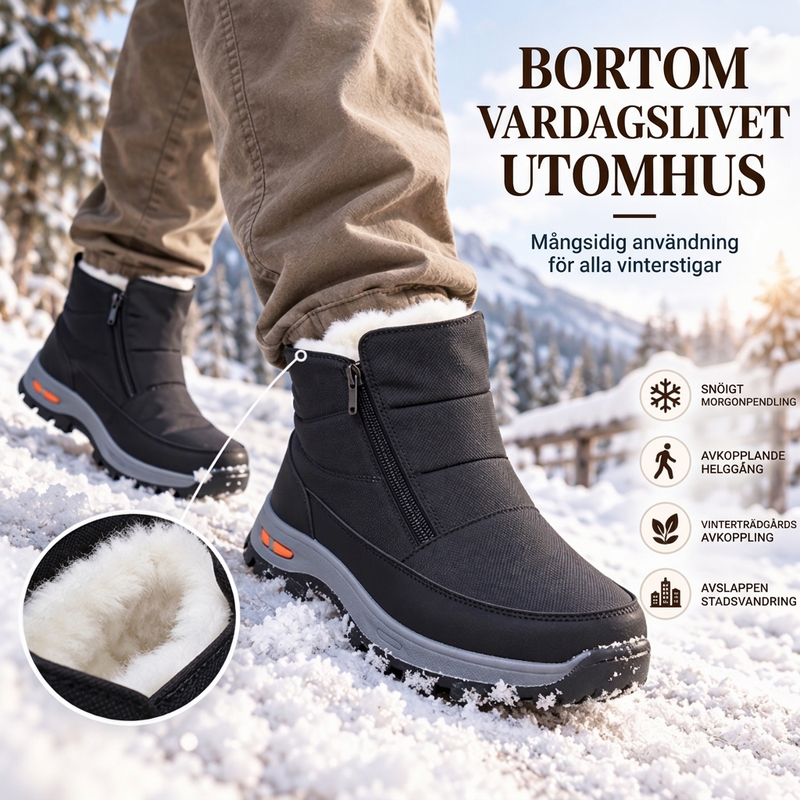 ❄️Vinterkängor för män, mjuka och varma, halkfria och vattentäta