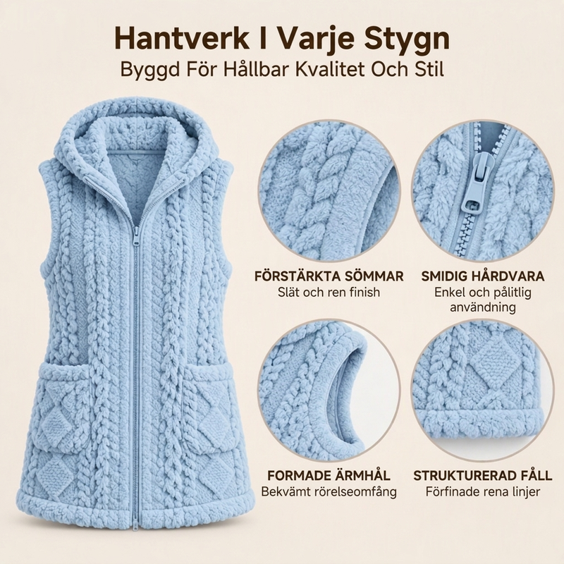 🚚 Fri frakt❄️Mjuk dubbelsidigt fluffigt huvväst till kvinnor