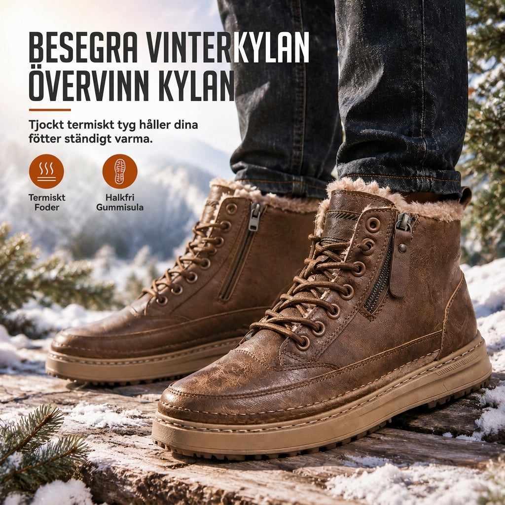 🏆SISTA DAGEN REA 50 % RABATT🔥 Vinterstövlar för män med hög skaft, tjock sula och värmande foder
