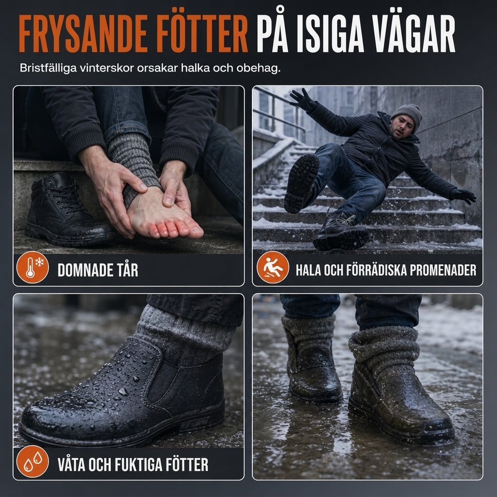 🏆SISTA DAGEN REA 50 % RABATT🔥 Vinterstövlar för män med hög skaft, tjock sula och värmande foder