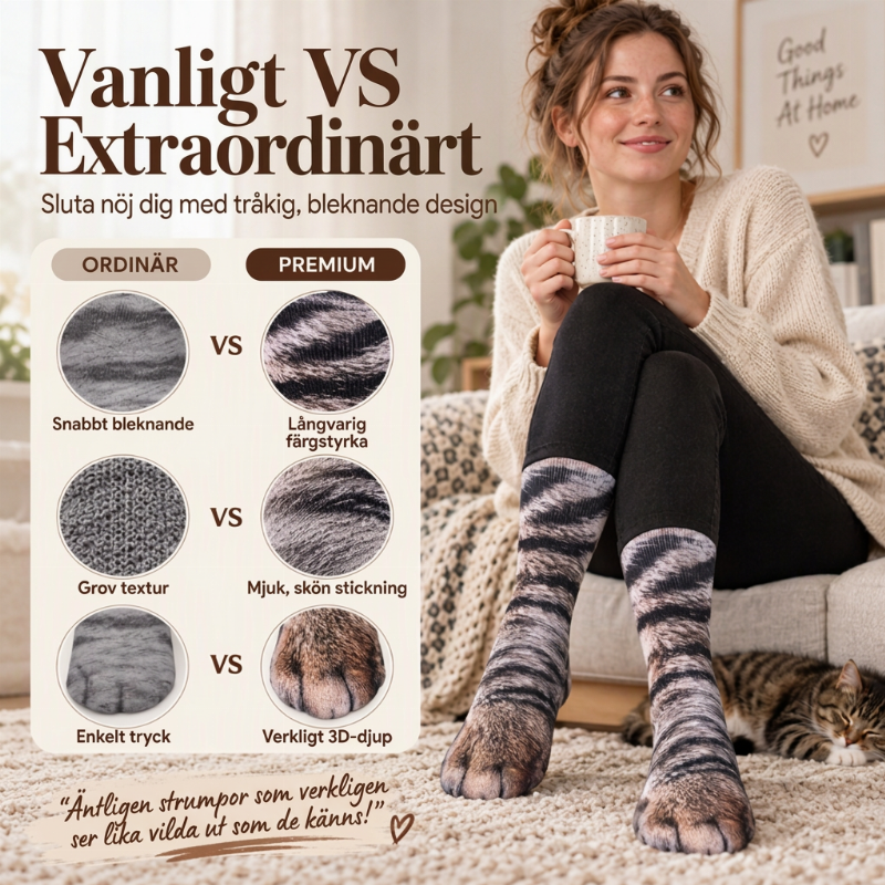 ⏰Nu eller aldrig!⏰ Unisex-strumpor för vuxna och djur med tassar för barn