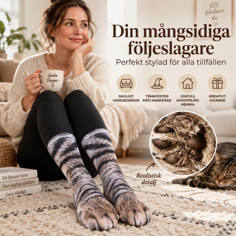 ⏰Nu eller aldrig!⏰ Unisex-strumpor för vuxna och djur med tassar för barn