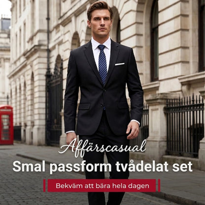 🤵 50% RABATT NU! 💼 Herr Tvådelad Kostym i Modern Passform – Andningsbar, Skrynkelfri & Professionell Stil ✨