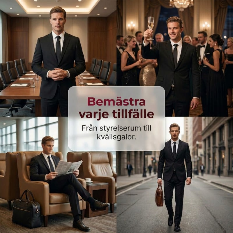 🤵 50% RABATT NU! 💼 Herr Tvådelad Kostym i Modern Passform – Andningsbar, Skrynkelfri & Professionell Stil ✨